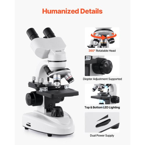 Compound Binocular Microscope 402000X Magnification Professional Compound