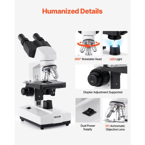 Binocular Microscope 405000X Magnification Professional Compound