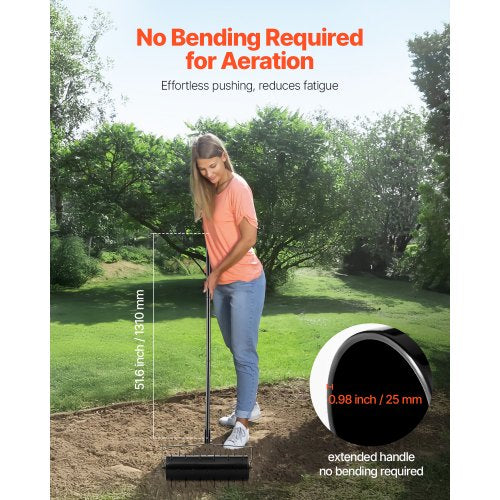 Rolling Lawn Aerator 21inch HeavyDuty Manual Rolling Aerator Lawn