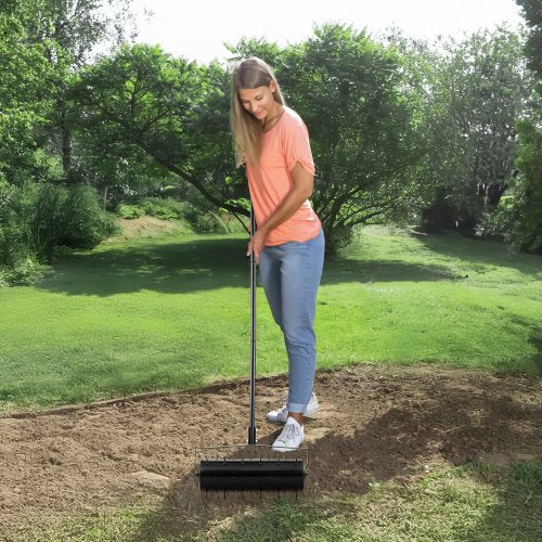 Rolling Lawn Aerator 21inch HeavyDuty Manual Rolling Aerator Lawn