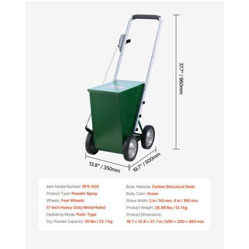 Dry Line Marker 4Wheel 2 or 4 in Lines Field Dry Line Chalker