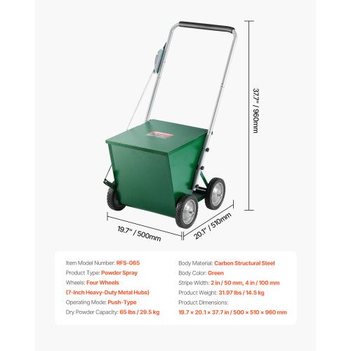 Dry Line Marker 4Wheel 2 or 4 in Lines Field Dry Line Chalker