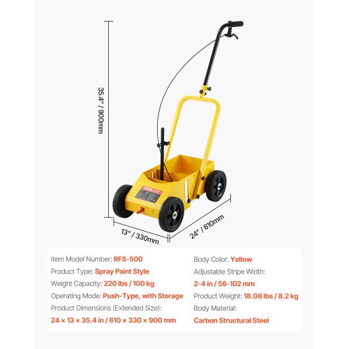 Striping Line Marking Machine 24 x 13 x 35.4 in 4Wheel Heavy Duty