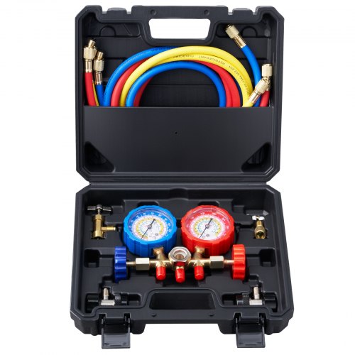 AC Gauge Set – 3 Way AC Manifold Gauge Set for R134A R22 R12 R502