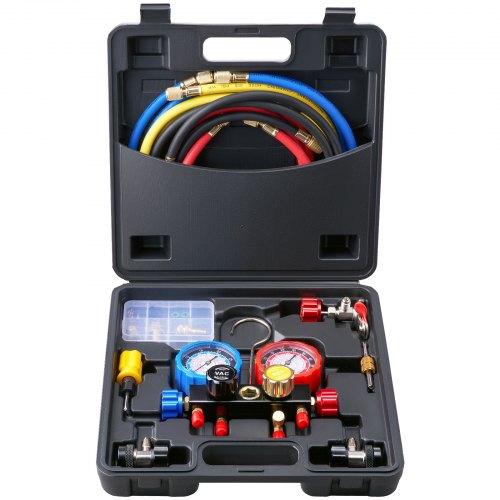 4 Way AC Gauge – AC Manifold Gauge Set for R134A R22 R12 R410A Refrigerant