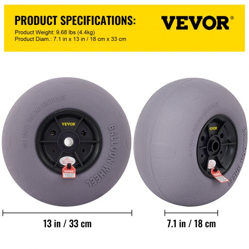 Beach Balloon Wheels 13 Replacement Sand Tires TPU Cart Tires for Kayak