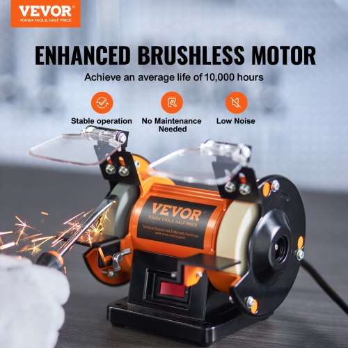 Jewelry Polisher Bench Grinder Polishing Buffing Machine 3590RPM Bench