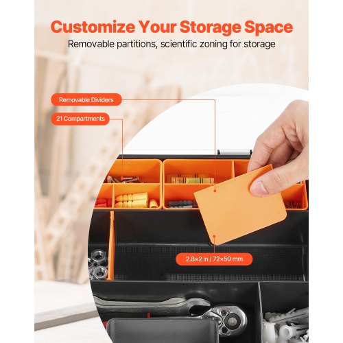 3Pack Small Parts Organizer 21 Compartments Tools Organizer Box with Removable