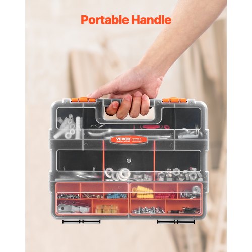 3Pack Small Parts Organizer 21 Compartments Tools Organizer Box with Removable