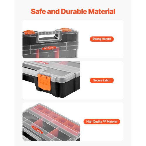 3Pack Small Parts Organizer 21 Compartments Tools Organizer Box with Removable