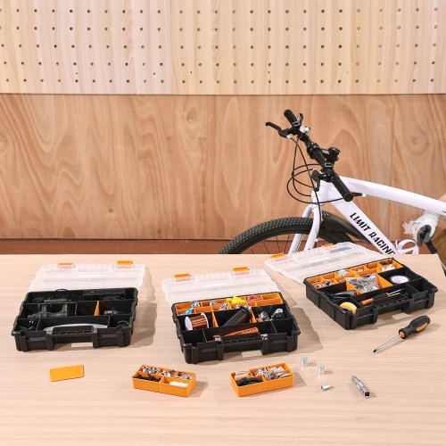 3Pack Small Parts Organizer 21 Compartments Tools Organizer Box with Removable