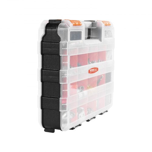 Small Parts Organizer 34Compartment Double Side Tools Organizer Box with 24