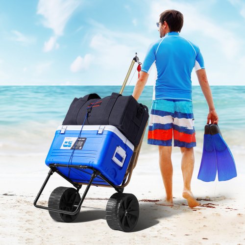 Beach Dolly with Big Wheels for Sand 154 x 157 Cargo Deck w 10 PE