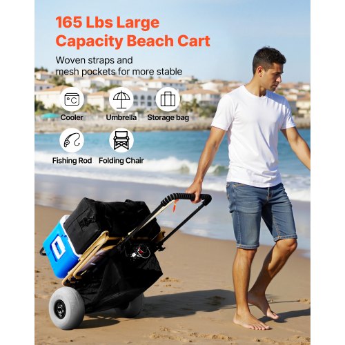 Beach Dolly with Big Wheels for Sand 201 x 146 Cargo Deck w 9