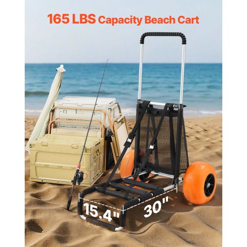 Beach Dolly with Big Wheels for Sand 299 x 154 Cargo Deck w 12 Solid