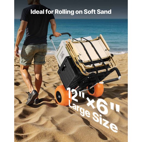 Beach Dolly with Big Wheels for Sand 299 x 154 Cargo Deck w 12 Solid