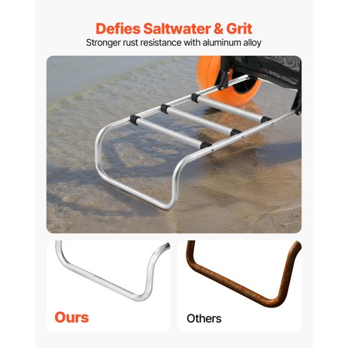 Beach Dolly with Big Wheels for Sand 299 x 154 Cargo Deck w 12 Solid
