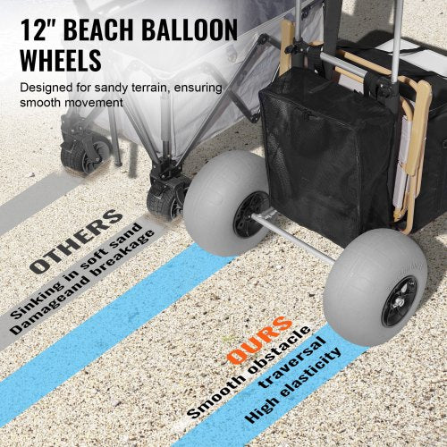 Beach Dolly with Big Wheels for Sand 299 x 154 Cargo Deck w 12