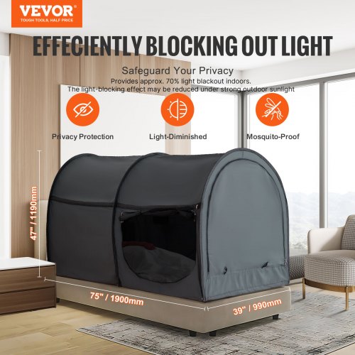 Bed Tent Pongee Fabric 4 Doors Breathable Dream Tent with 028 in Fiber