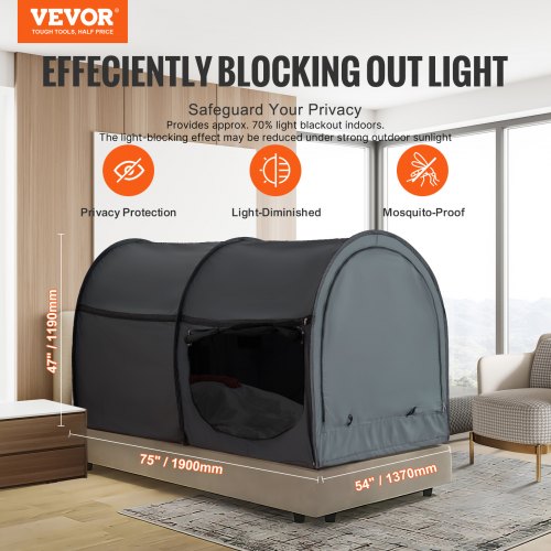 Bed Tent Pongee Fabric 4 Doors Breathable Dream Tent with 028 in Fiber