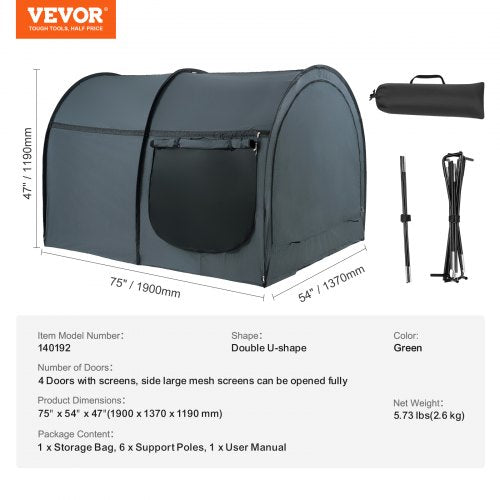 Bed Tent Pongee Fabric 4 Doors Breathable Dream Tent with 028 in Fiber