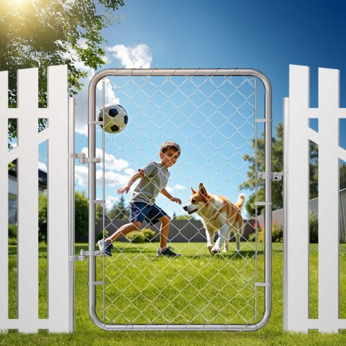 Chain Link Fence Gate 32 x 46 in Adjustable Chain Link Fence Panel Fit