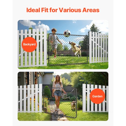 Chain Link Fence Gate 72 x 48 in Adjustable Chain Link Fence Panel Fit