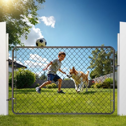Chain Link Fence Gate 72 x 48 in Adjustable Chain Link Fence Panel Fit