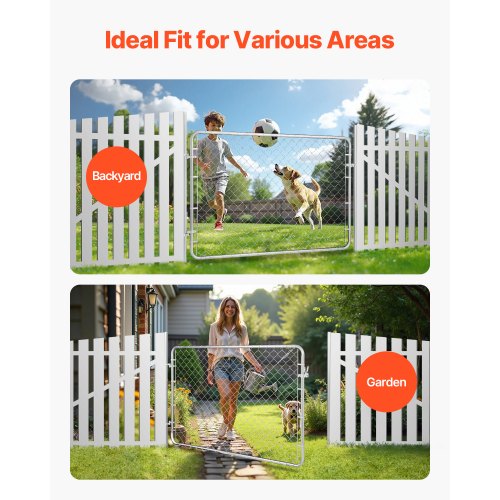 Chain Link Fence Gate 72 x 48 in Adjustable Chain Link Fence Panel Fit