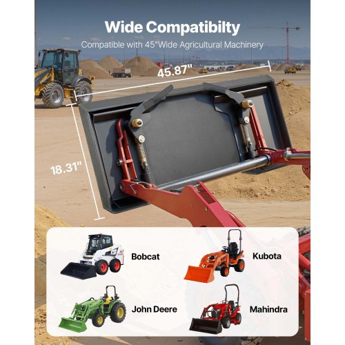 12 In Skid Steer Mount Plate Universal Quick Attach Easy To Bolt 9000Lbs Load