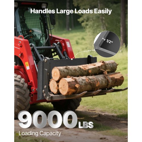 12 In Skid Steer Mount Plate Universal Quick Attach Easy To Bolt 9000Lbs Load
