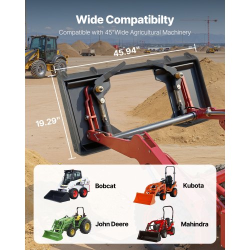 12 In Skid Steer Mount Plate Universal Quick Attach Cut Out Design Easy To