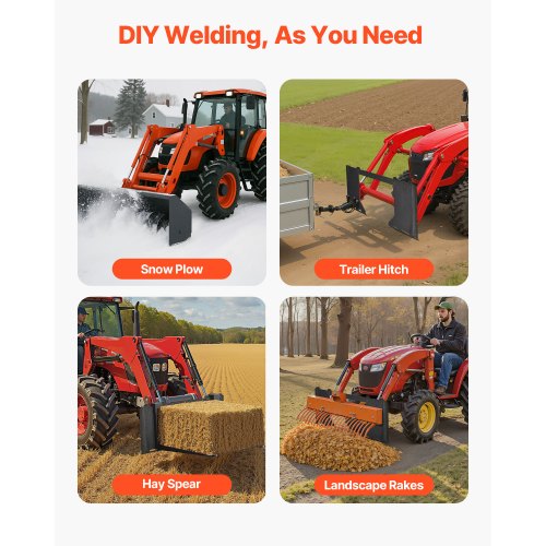 12 In Skid Steer Mount Plate Universal Quick Attach Cut Out Design Easy To