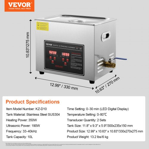 Ultrasonic Cleaner with Digital Timer Heater Professional Ultra Sonic