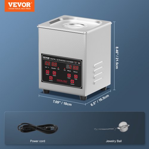 Ultrasonic Cleaner 13L Professional 60W Cleaning Machine with Timer
