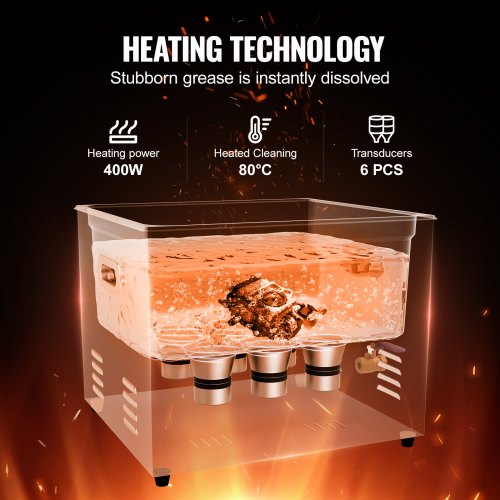 Ultrasonic Cleaner 15L Professional 360W Cleaning Machine with Timer