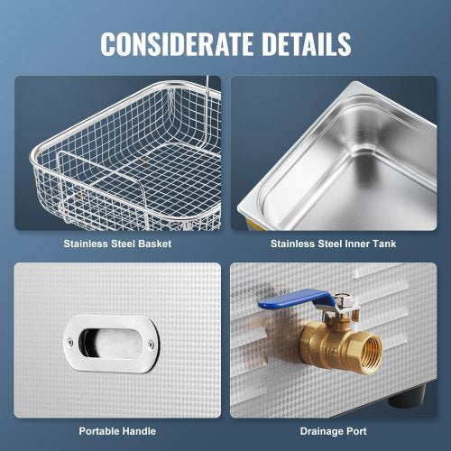 Ultrasonic Cleaner 15L Professional 360W Cleaning Machine with Timer