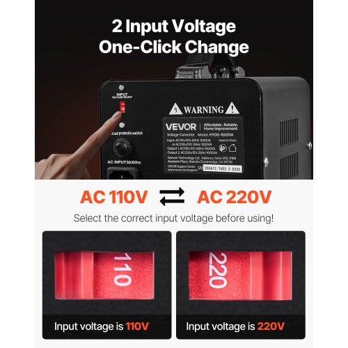 Voltage Converter Transformer 1000VA Heavy Duty Step UpDown Power