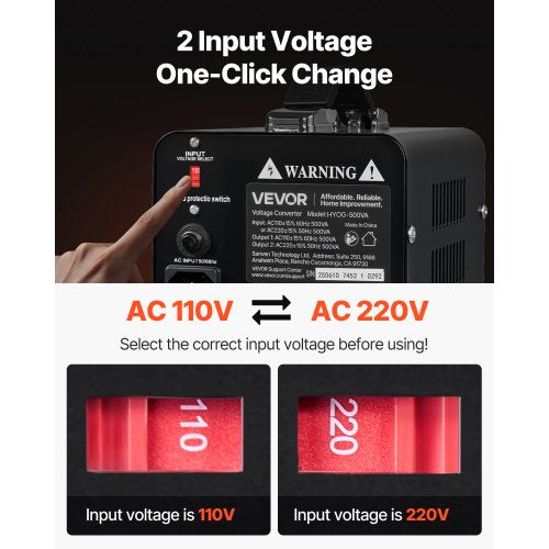 Voltage Converter Transformer 500VA Heavy Duty Step UpDown Power
