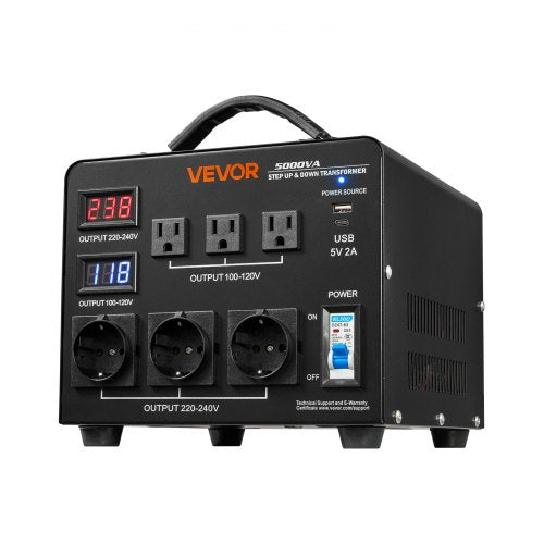 Voltage Auto Converter Transformer 5000VA Heavy Duty Step UpDown Power