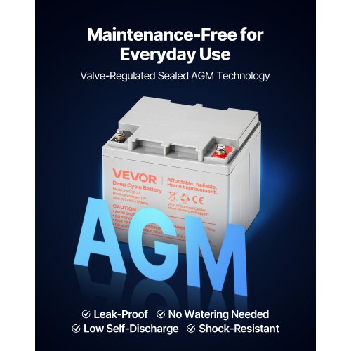 2 Pack 12V 35Ah Deep Cycle Battery Sealed AGM Technology Rechargeable Lead