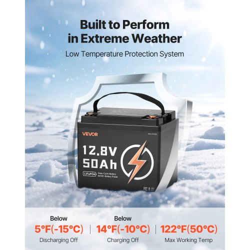 12V 50Ah LiFePO4 Battery Up to 15000 Cycles Deep Cycle Lithium Iron