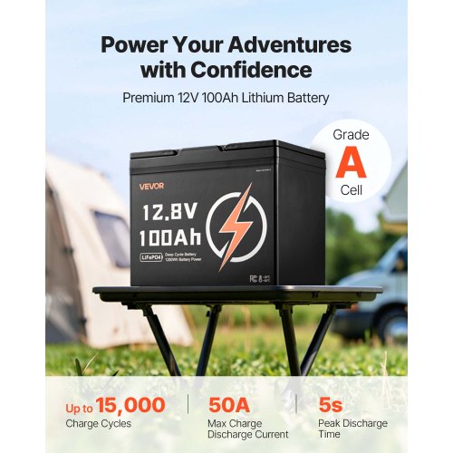 12V 100Ah LiFePO4 Battery Up to 15000 Cycles Deep Cycle Lithium Iron