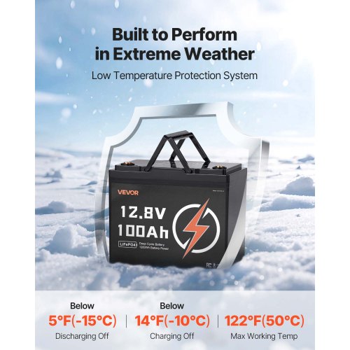 12V 100Ah LiFePO4 Battery Up to 15000 Cycles Deep Cycle Lithium Iron