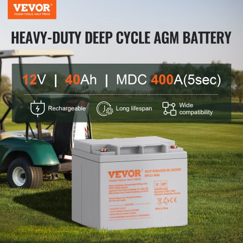 Deep Cycle Battery 12V 40AH AGM Marine Rechargeable Battery High