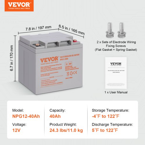 Deep Cycle Battery 12V 40AH AGM Marine Rechargeable Battery High