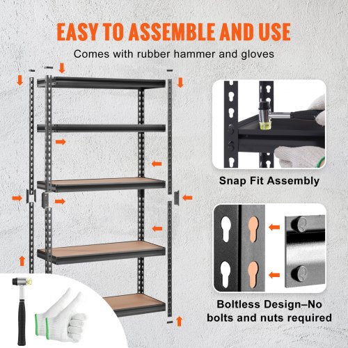 Storage Shelving Unit 5Tier Adjustable 2000 lbs Capacity Heavy Duty