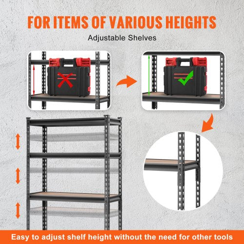 Storage Shelving Unit 5Tier Adjustable 2000 lbs Capacity Heavy Duty