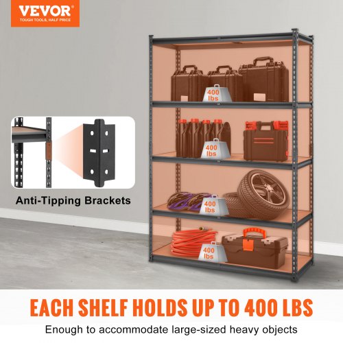 Storage Shelving Unit 5Tier Adjustable 2000 lbs Capacity Heavy Duty