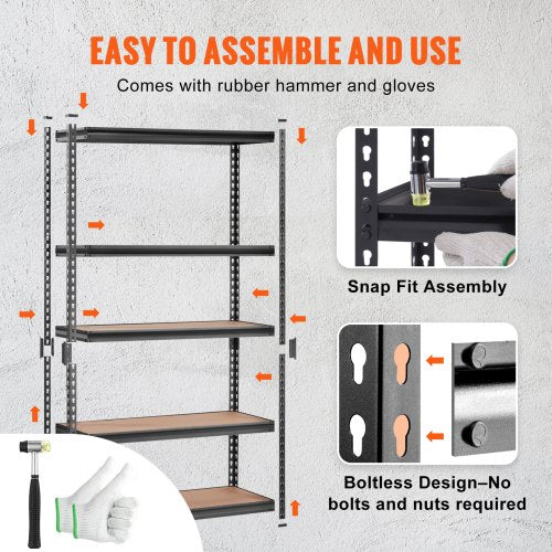 Storage Shelving Unit 5Tier Adjustable 2000 lbs Capacity Heavy Duty